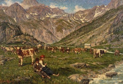 Tending the Cows by Angelo Garino