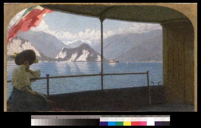 A Boat on Lake Maggiore by Angelo Morbelli