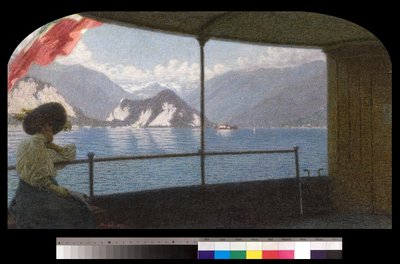 A Boat on Lake Maggiore by Angelo Morbelli