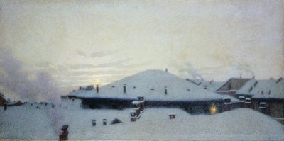 Rooftops in the Snow by Angelo Morbelli