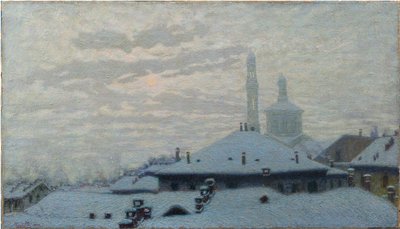 Roofs under the Snow by Angelo Morbelli