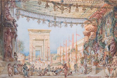 Set design for the Opera Aida by Giuseppe Verdi, 1923 by Angelo Parravicini