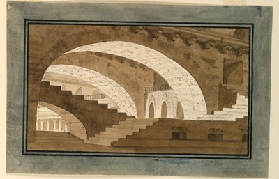Stage Design, Interior of Basement of Palace by Angelo Toselli