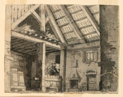 Stage Design, Interior of a Country Lodging by Angelo Toselli
