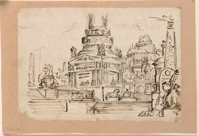 Stage Design, Pedestal of Monument by Angelo Toselli