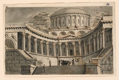Stage Design, Temple Atrium by Angelo Toselli