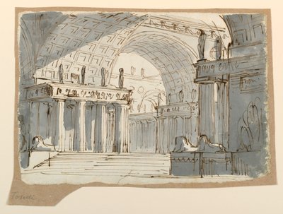 Stage Design, Vaulted Classical Building by Angelo Toselli
