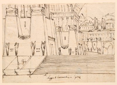 Stage Design for Semiramide by Gioachino Rossini by Angelo Toselli