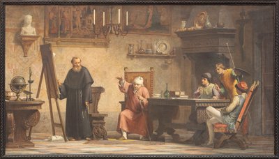 Piero della Francesca Dictates the Geometry Rules to Luca Pacioli by Angelo Tricca