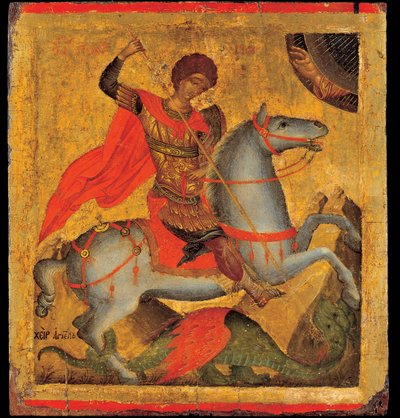 Saint George and the Dragon. Painting by Angelos Akotandos, ca 1440-1460 by Angelos Akotantos