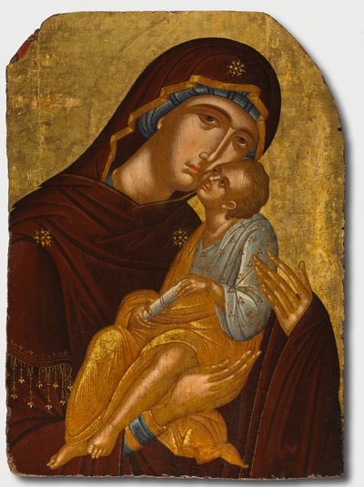 Icon of the Mother of God and Infant Christ Virgin Eleousa, c. 1425-50 by Angelos Akotantos