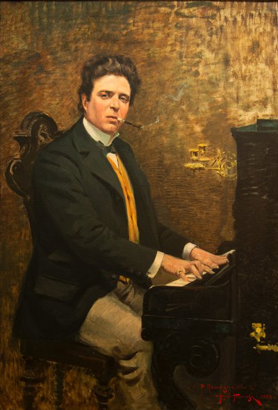 Portrait of the Composer Pietro Mascagni, 1899 by Angiolo Tommasi