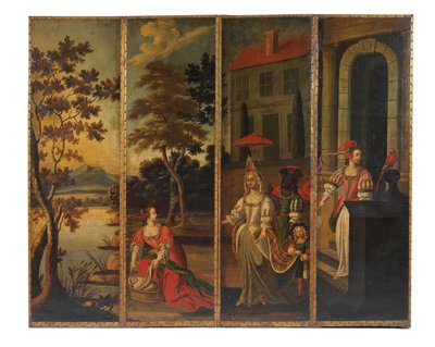 Four-Fold Double-Sided Screen by Anglo Flemish School