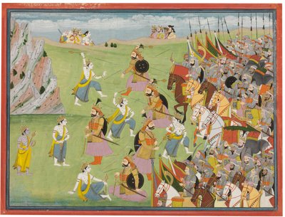 A Painting from the Mahabharata: Balabhadra Fighting Jarasandha, Kangra or Garhwal, c.1810-20 by Anglo Indian School
