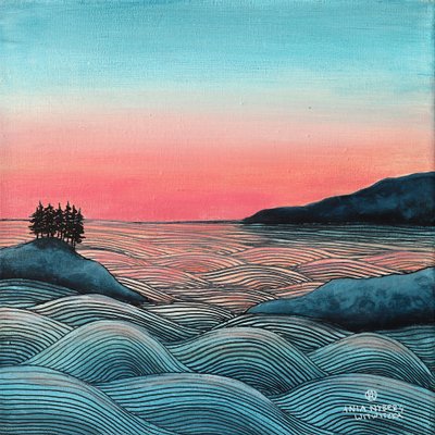 Coastal Pink Sunset by Ania Witwitzka