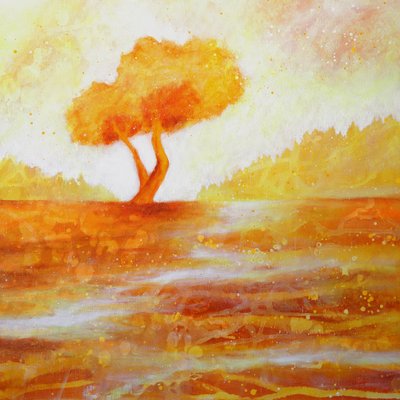Golden Autumn Tree by Ania Witwitzka
