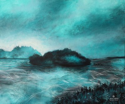 Tranquil Teal Island Waters by Ania Witwitzka