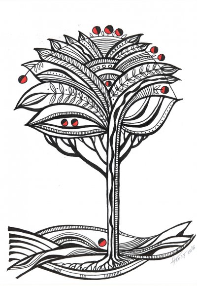 Intricate Tree Design by Aniko Hencz