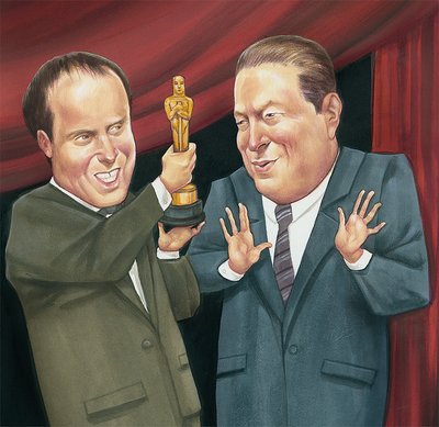 Al Gore receives Oscar by Anita Kunz