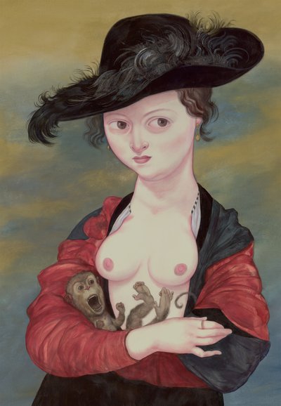 Portrait Of A Lady With A Titi by Anita Kunz