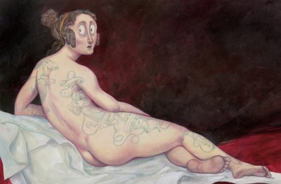 Reclining Nude With Ink by Anita Kunz