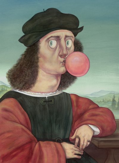 Rude Man With Bubble Gum by Anita Kunz