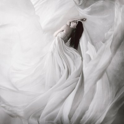 Ethereal White Flowing Grace by Anja Matko