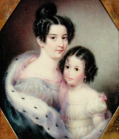 Mrs. Charles Alexander Clinton (Ann Hone) and her Daughter by Ann Hall