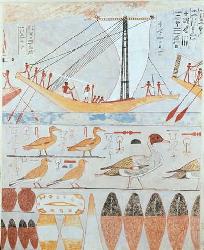 Copy of Wall Painting from a Private Tomb of Kaemankh by Anna