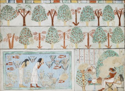 Copy of wall painting from private tomb 63 of Sebkhotpe, Thebes I, 1, 125-128 by Anna
