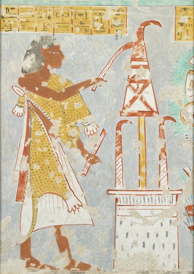 Copy of Wall Painting, Private Tomb 296 of Nefersekhemru, Thebes, Blind Harper by Anna