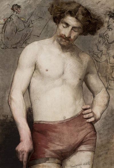 Study of a Semi-Nude Male by Anna Bilińska Bohdanowicz