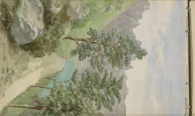 Mountain Landscape with Water near Glion by Anna Catharina Maria van Eeghen (possibly)