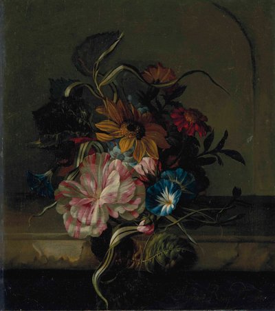 Sunflower, Bindweed and Two-tone Tulip by Anna Elisabeth Ruysch