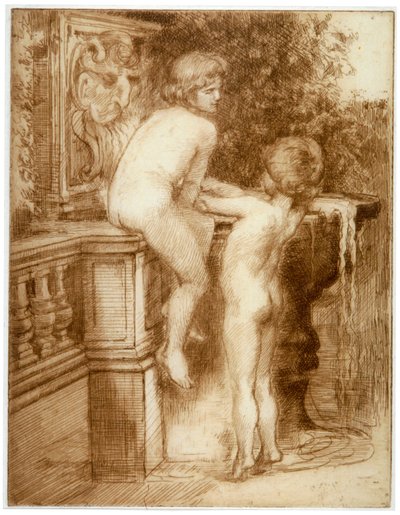 Two Boys at a Water Fountain, c. 1864-1930 by Anna Lea Merritt