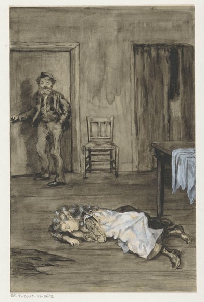 Sleeping Girl on a Floor by Anna Maria Kruijff