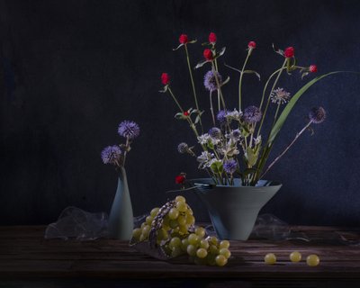 Dark Floral Still Life by Anna Qu