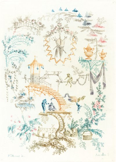 Chinese Arabesque with a Monkey by Anne Allen