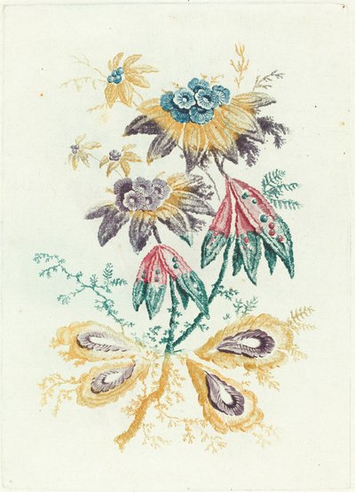 Fantastic Flowers with Peapod Leaves by Anne Allen after Jean Baptiste Pillement