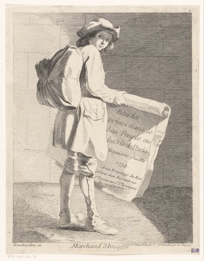 Traveling Print Seller from Studies Taken from the Lower Class or the Cries of Paris, Third Suite by Anne Claude Philippe Caylus
