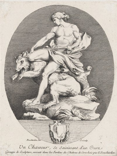 A Hunter Grabbing a Bear, 1737 by Anne Claude Philippe de