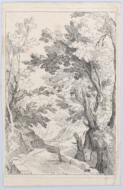 A Pathway with a Parapet in a Forest, 18th century by Anne Claude Philippe de Caylus