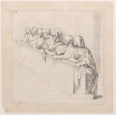 Seven Women Seated Behind a Low Wall, 18th century by Anne Claude Philippe de Caylus