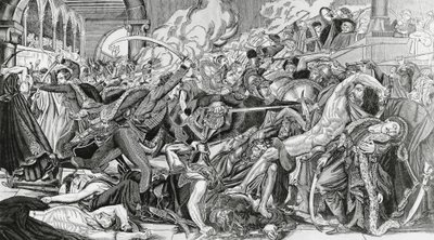 French repression during revolt of Cairo, October 21 by Anne Louis Girodet de Roucy Trioson
