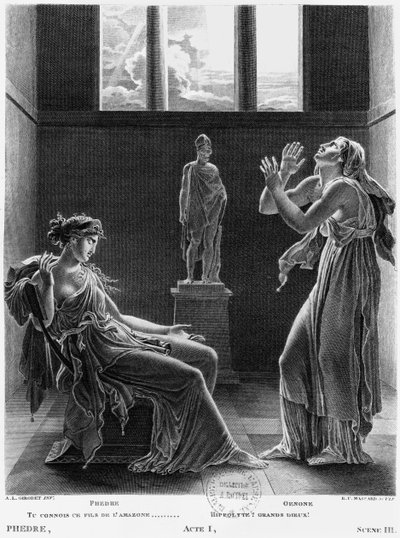 Phaedra and Oenone, illustration from Act I Scene 3 of 