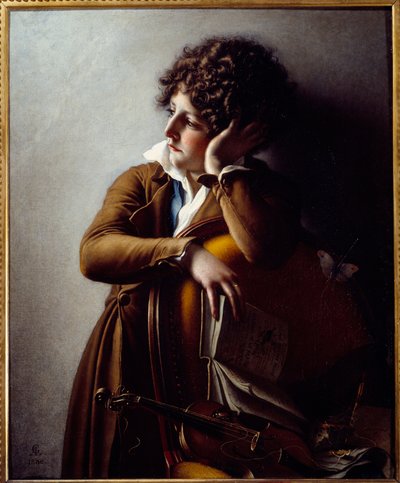 Portrait of young Romainville Trioson, son of Dr. Benoit Francois Trioson by Anne Louis Girodet de Roucy Trioson
