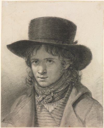 Self-Portrait in a Hat by Anne Louis Girodet de Roucy Trioson