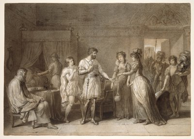 Bayard Refusing the Presents of His Hostess, in Brescia by Anne Louis Girodet de Roussy Trioson