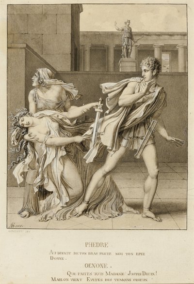 Phaedra, Having Declared Her Passion, Attempts to Kill Herself with the Sword of Hippolytus by Anne Louis Girodet de Roussy Trioson