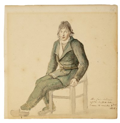 Fair American Indian Man of the Buffalo Tribe, Canisteo, New York by Anne Marguerite Hyde de Neuville
